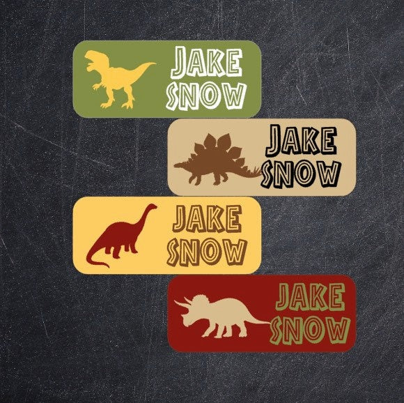 Water resistant Dinosaur Name Labels