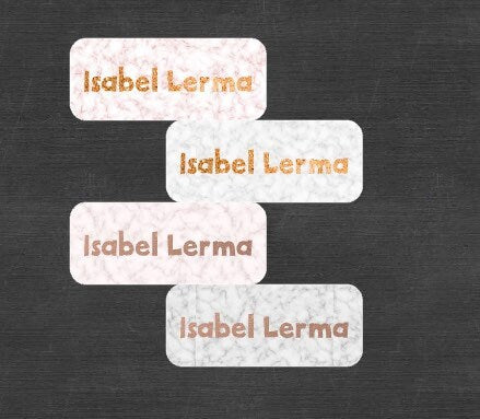 Marble with Gold Name Labels