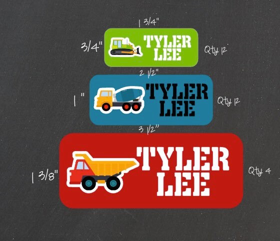 Water resistant Monster Trucks Name Labels