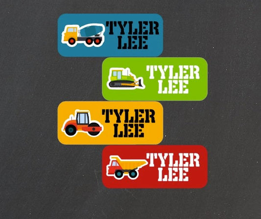 Water resistant Construction Trucks Name Labels