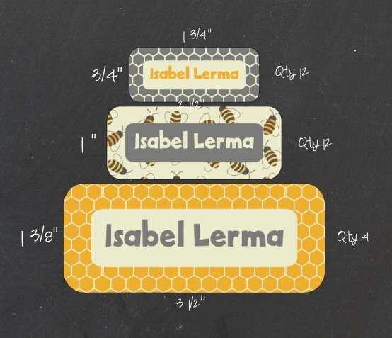 Water resistant  Honey Bee Name Labels