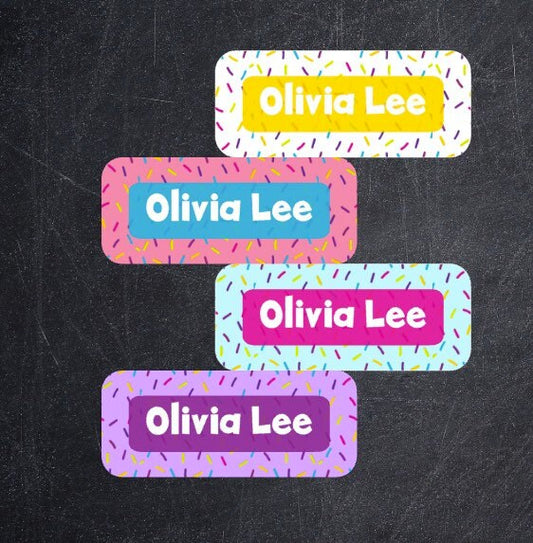 Waterproof Sprinkle Name Labels