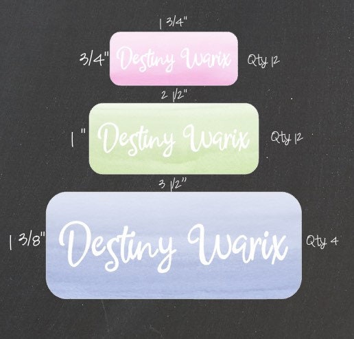 Watercolor Ombre Name Labels