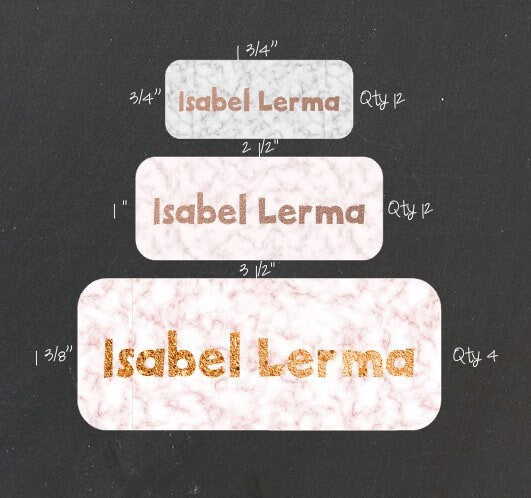 Marble with Gold Name Labels