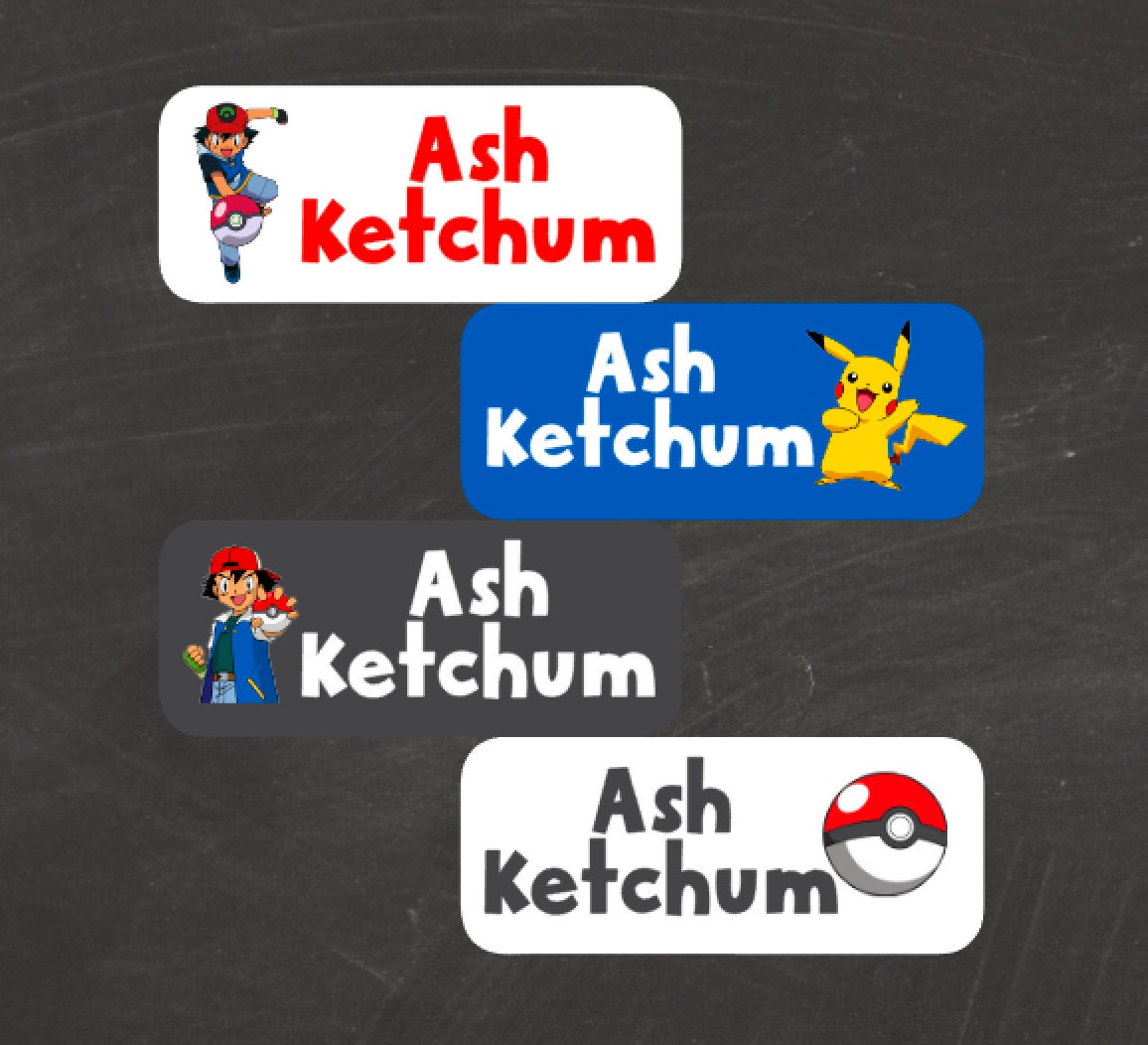 Water resistant Pokemon Name Labels