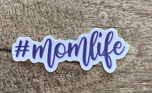 Mom life cursive waterproof sticker