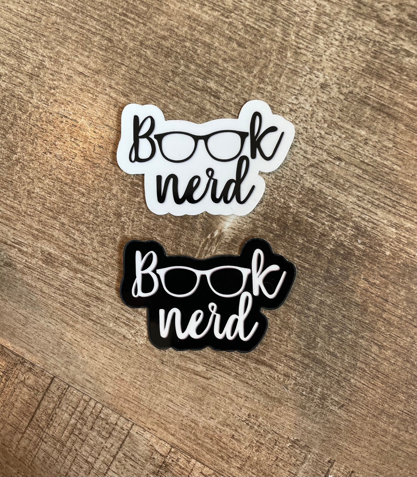 Book Nerd cursive waterproof sticker