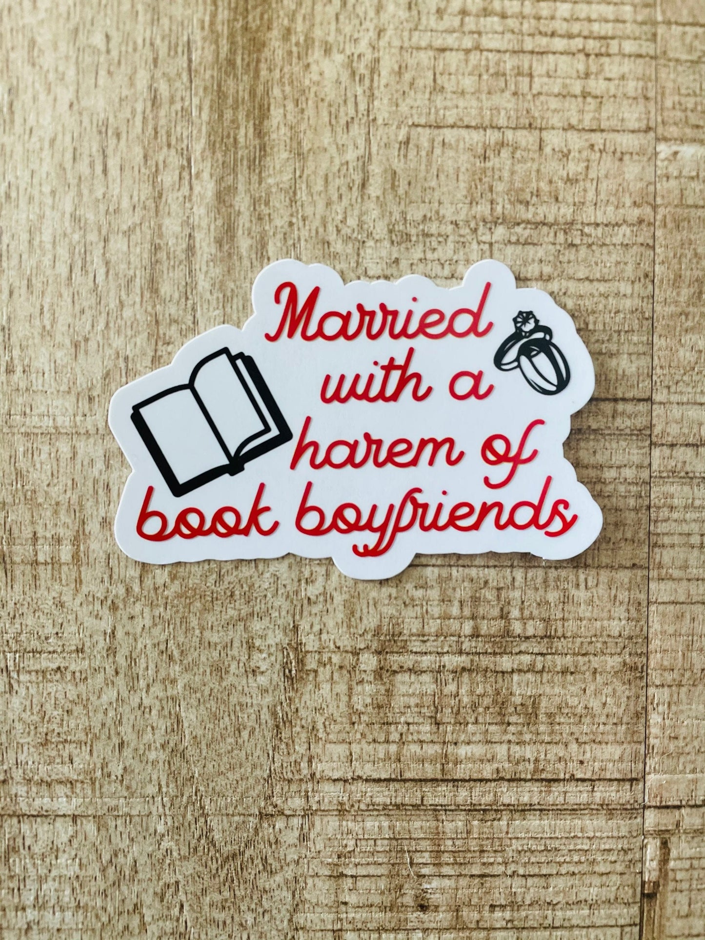 Married with a harem of book boyfriends waterproof sticker