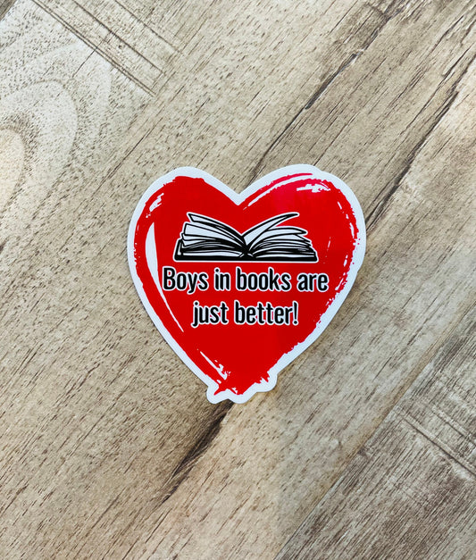 Boys are better in books waterproof sticker