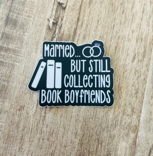 Married but still collecting book boyfriends waterproof black matte sticker