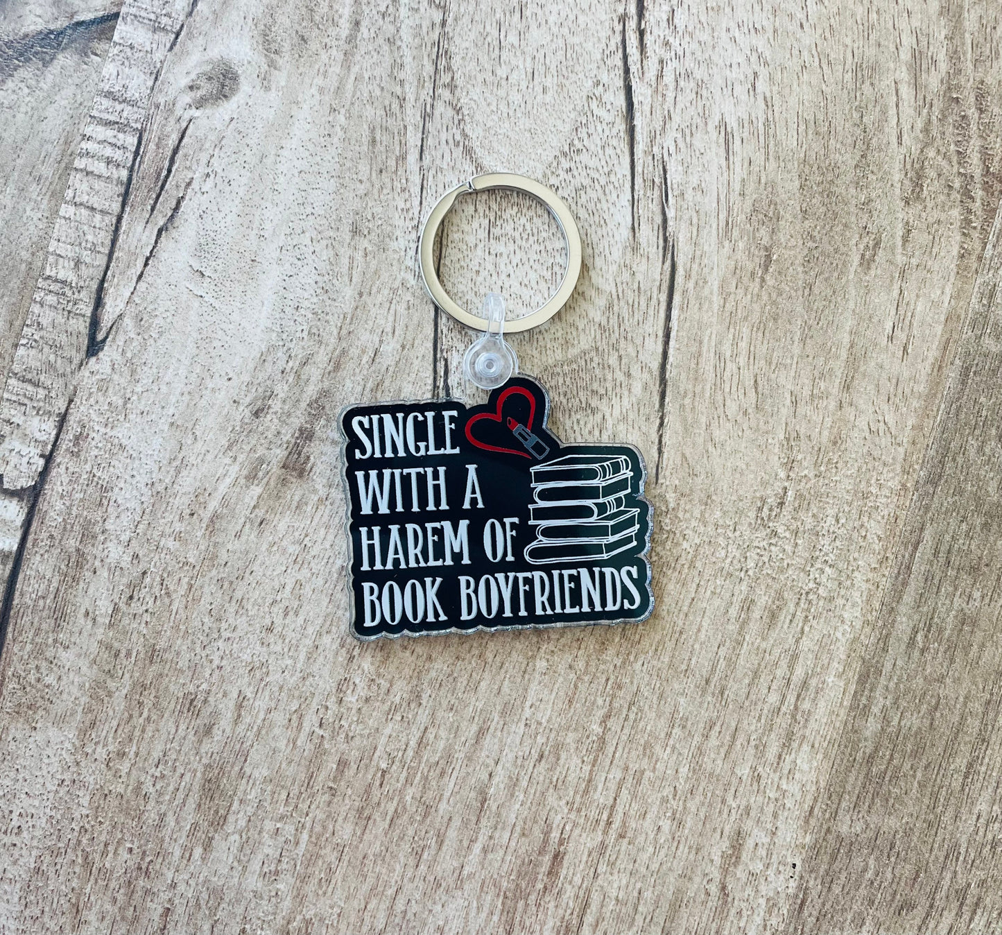 Single with a harem of book boyfriends keychain