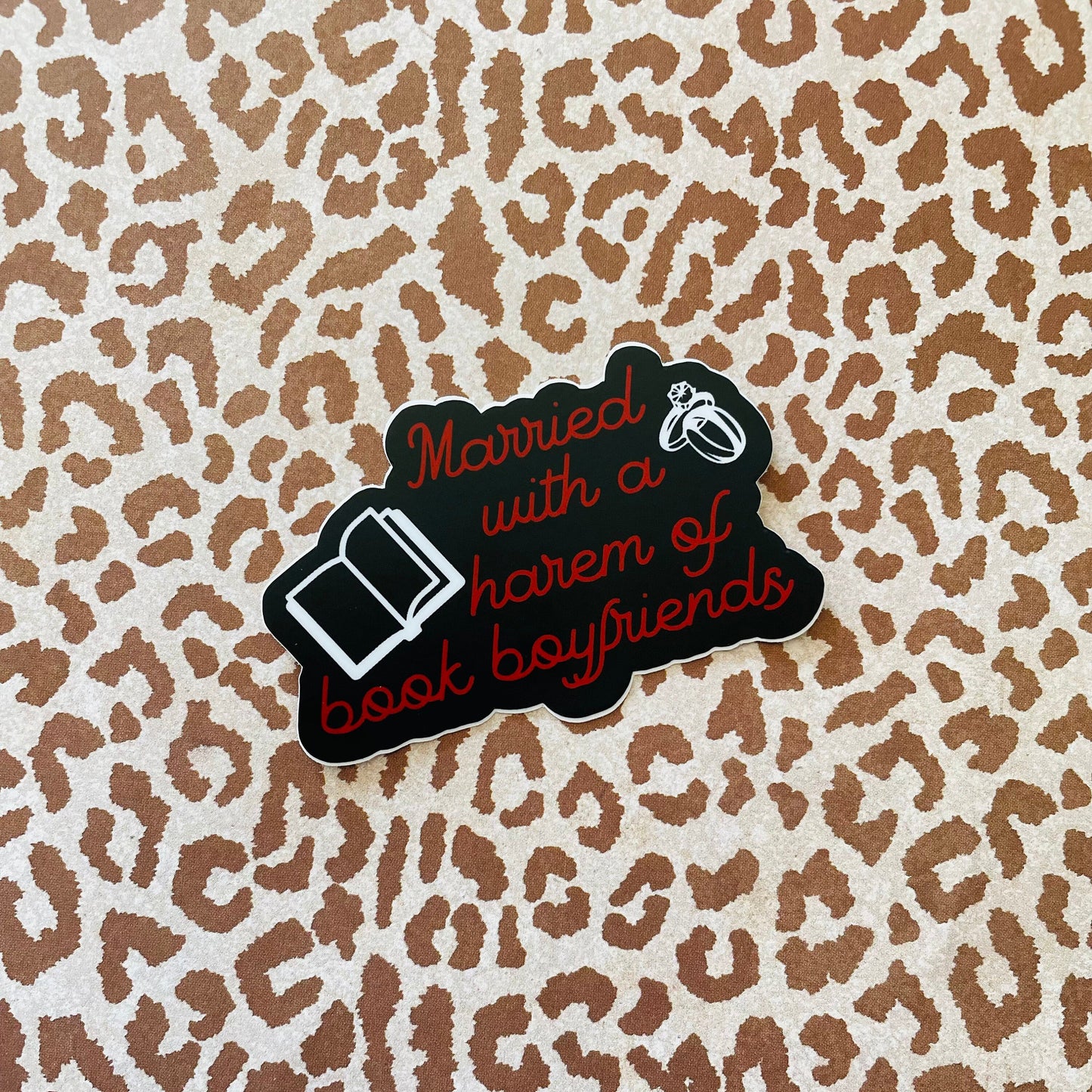 Married with a harem of book boyfriends black matte waterproof sticker