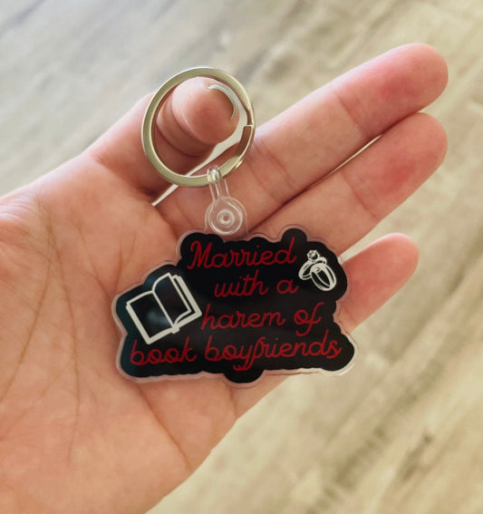 Married with a harem of book boyfriends keychain