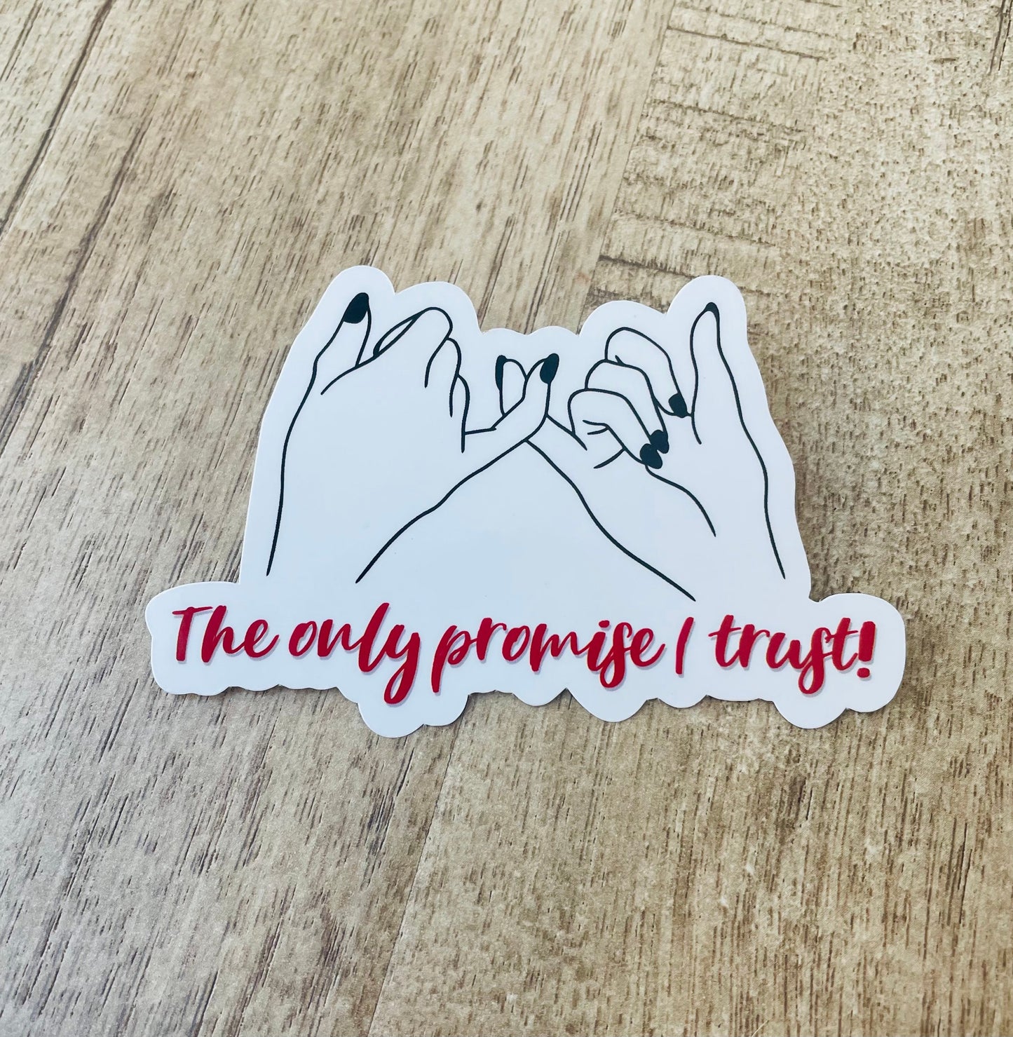 Pinky promise waterproof sticker