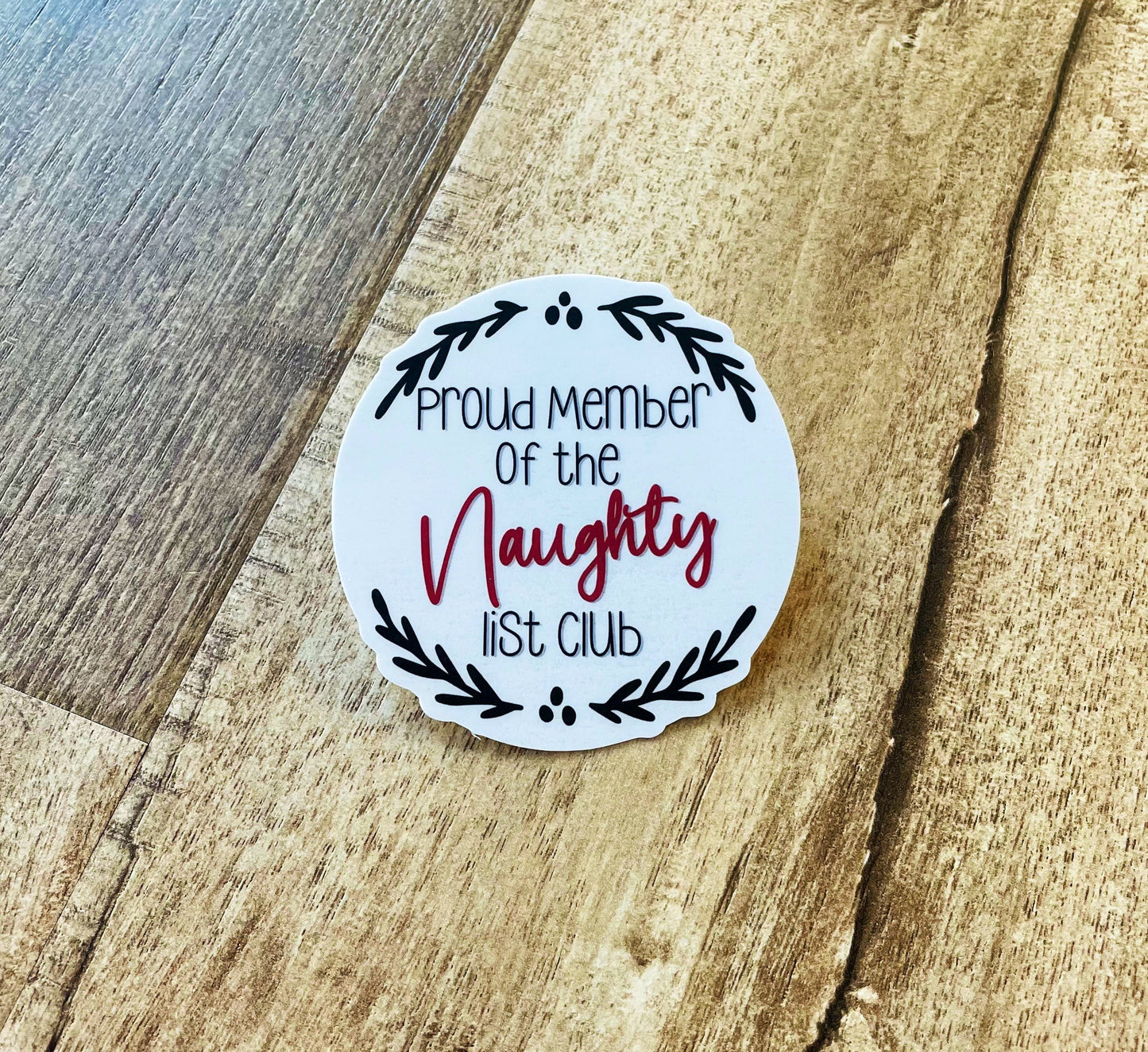 Naughty list club Waterproof sticker