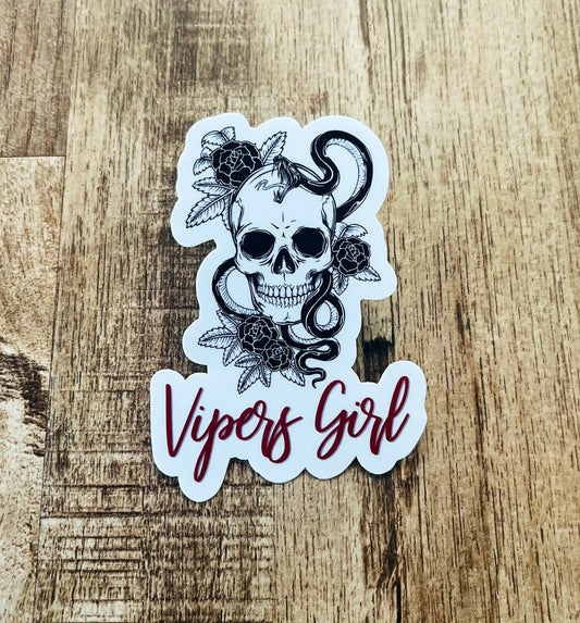 Vipers Girl with skull Waterproof sticker