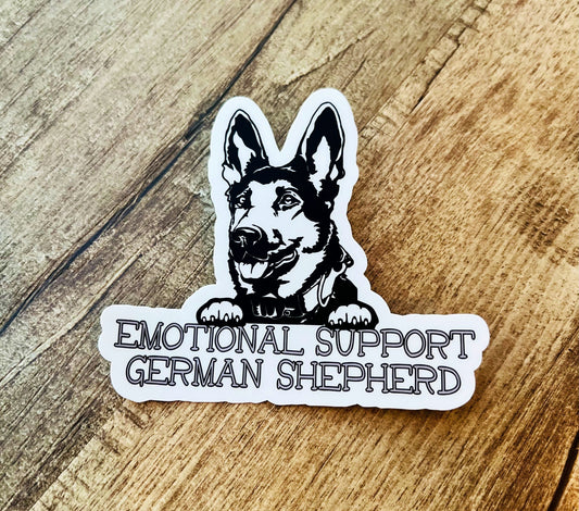 Emotional support German Shepherd Waterproof sticker