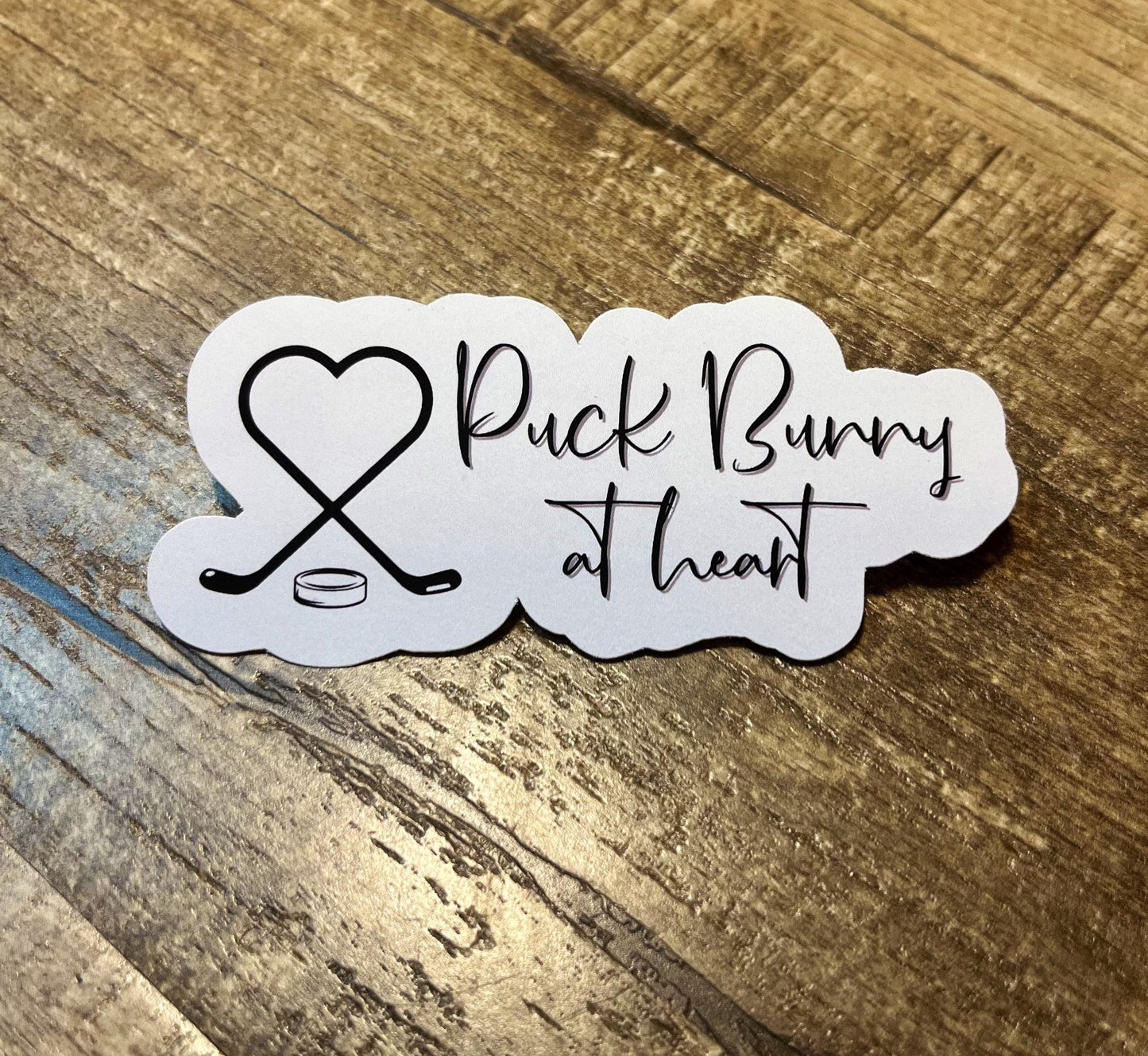 Puck Bunny at Heart Waterproof sticker