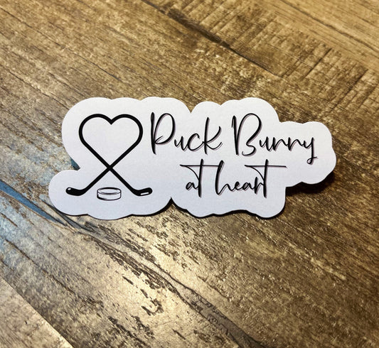 Puck Bunny at Heart Waterproof sticker